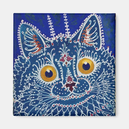 Aimant Louis Wain Psychedelic Bleu Chat (Devant)