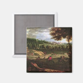 Aimant Louis XIV Chasse à Marly avec vue (Recto/Verso)