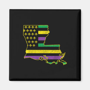 Aimant Louisiana American Flag State Map Pride Nola Mardi