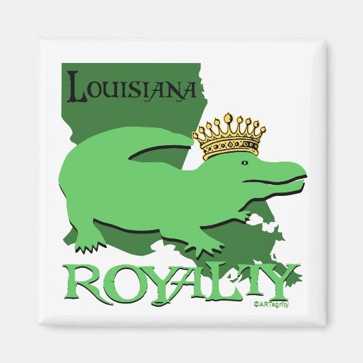 Aimant Louisiane Pourcentage (Gator vert) (Devant)