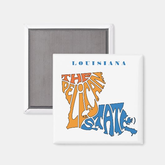Aimant Louisiane surnom Word Art (Recto/Verso)