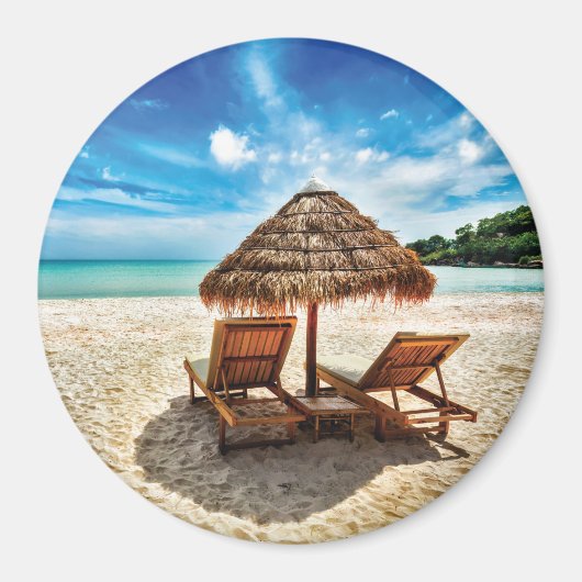 Aimant Lounge on beach throw pillow (Devant)