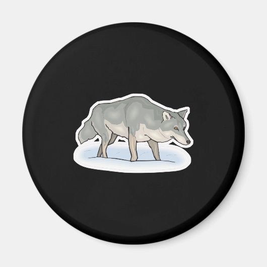Aimant loup dans la neige (Devant)