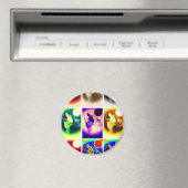 Aimant Loup d'art pop (In Situ (Lave-vaisselle))