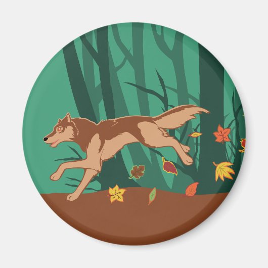 Aimant Loup d'automne (Devant)