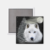 Aimant loup des neiges arctique (Recto/Verso)