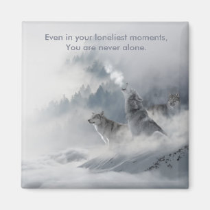 Aimant Loup des neiges faune hivernale