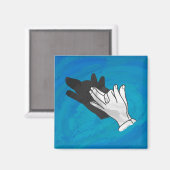 Aimant Loup en bleu (Recto/Verso)