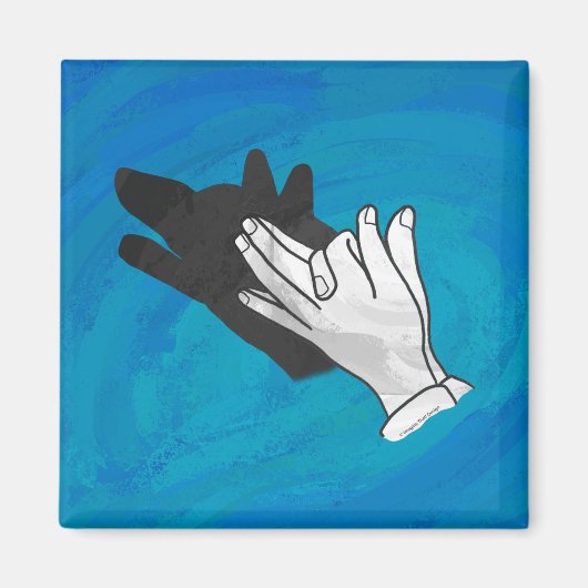 Aimant Loup en bleu (Devant)