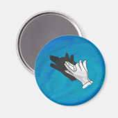 Aimant Loup en bleu (Recto/Verso)