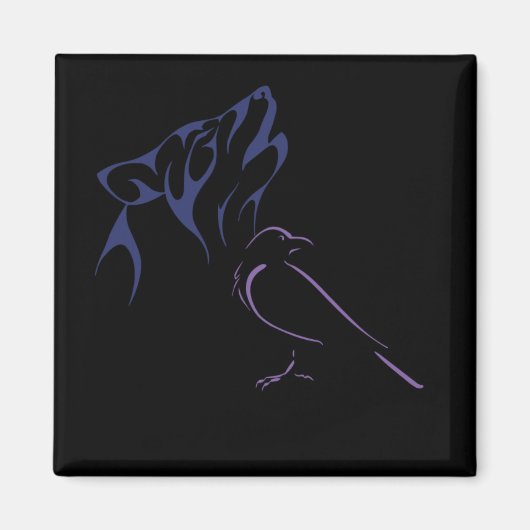 Aimant Loup et oiseaux (Devant)