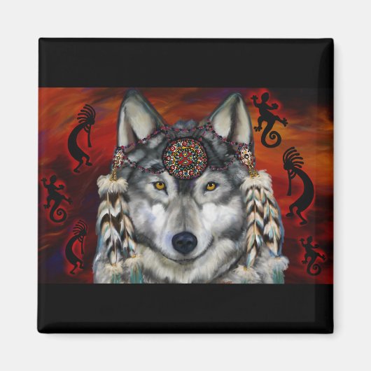 Aimant Loup Gris (Devant)