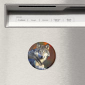 Aimant Loup gris, Espèces menacées Photographie numérique (In Situ (Lave-vaisselle))