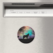 Aimant Loup hurlant dans l'univers (In Situ (Lave-vaisselle))