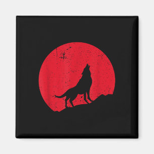 Aimant Loup hurlant lune loups effrayant nuit halloween