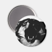 Aimant Loup noir et blanc (Recto/Verso)