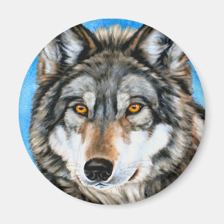 Aimant Loup peint