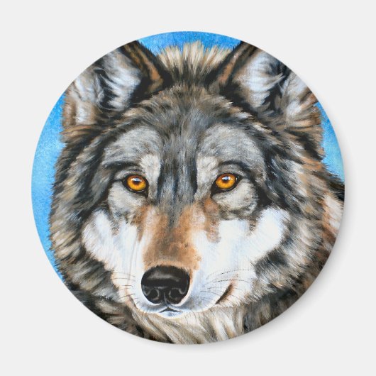 Aimant Loup peint (Devant)