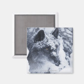 Aimant Loup solitaire dans la neige (Recto/Verso)