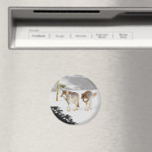 Aimant Loups en peinture sur neige - Art original de la f (In Situ (Lave-vaisselle))