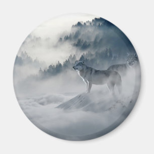 Aimant Loups majestueux dans la fosse forestière