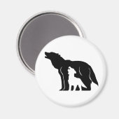 Aimant Loups noirs et blancs (Recto/Verso)