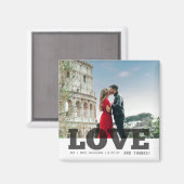 Aimant Love and Thanks Honeymoon Mariage Photo (Recto/Verso)