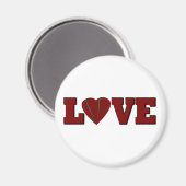 Aimant Love basket-ball avec coeur rouge (Recto/Verso)