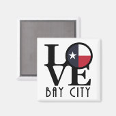 Aimant LOVE Bay City Texas (Recto/Verso)
