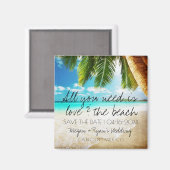 Aimant Love Beach Destination Wedding Enregistrer la date (Recto/Verso)