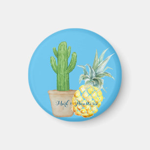 Aimant Love Blue Pineapple and Cactus