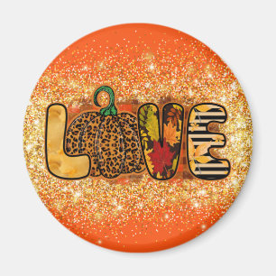 Aimant Love Citrouille Personnaliser d'automne Texte et c
