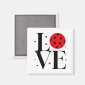 Aimant Love Ckleball Valentines Day Cute Red Heart  (Recto/Verso)