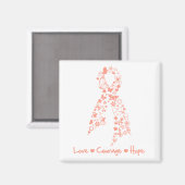 Aimant Love Courage Hope Papillon - Cancer utérin (Recto/Verso)