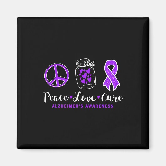 Aimant Love Cure For Alzheimerheimer S Warrior Tee Heimer (Devant)