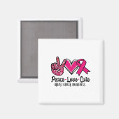 Aimant Love Cure Pink Ribbon Cancer Sensibilisation du se (Recto/Verso)