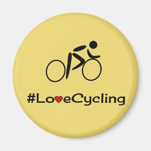 Aimant Love cycling légende jaune (Devant)