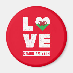 Aimant Love Cymru Am Byth Wales Drapeau Gallois Racines V
