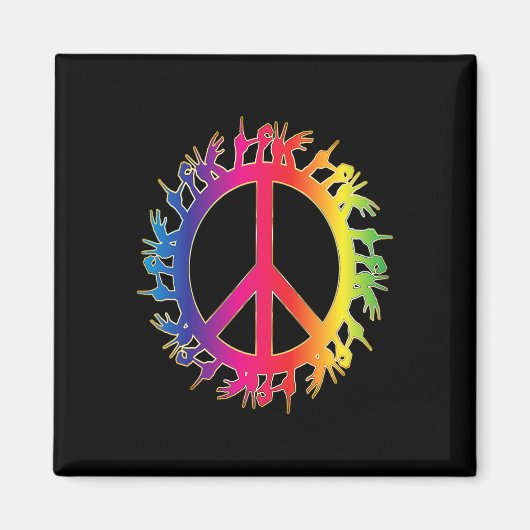 Aimant Love Deaf Peace Sign Language Hand Taling Enseigna (Devant)