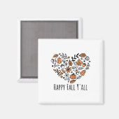 Aimant Love Fall Y'all Leopard Citrouille Automne Saison  (Recto/Verso)