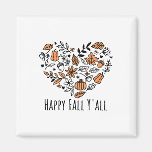 Aimant Love Fall Y'all Leopard Citrouille Automne Saison