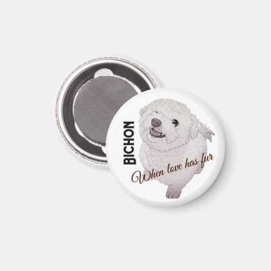 Aimant Love has Fur Bichon  (Recto/Verso)