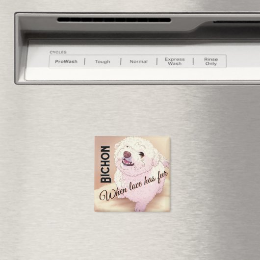Aimant Love has Fur Bichon  (In Situ (Lave-vaisselle))