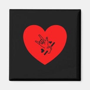 Aimant Love Heart Hand Signal langue de l'ouïe perte de c
