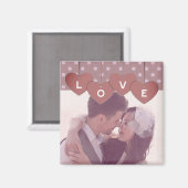 Aimant Love Hearts Banner Romantic Overlaid Custom Photo (Recto/Verso)