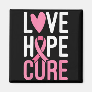 Aimant Love Hope Cure Cancer du sein guerrier rose Ruban 