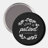 Aimant Love Is Patient Corinthians Scripture Minimal Desi (Recto/Verso)