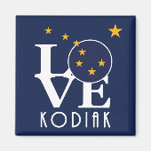 Aimant LOVE Kodiak Alaska (Devant)
