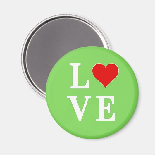 Aimant LOVE Lime Vert Moderne (Recto/Verso)