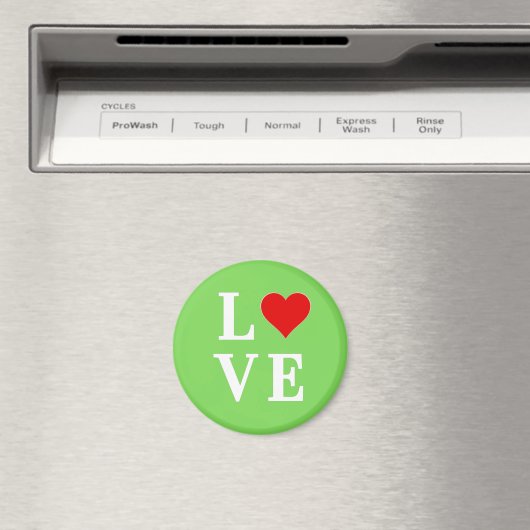 Aimant LOVE Lime Vert Moderne (In Situ (Lave-vaisselle))